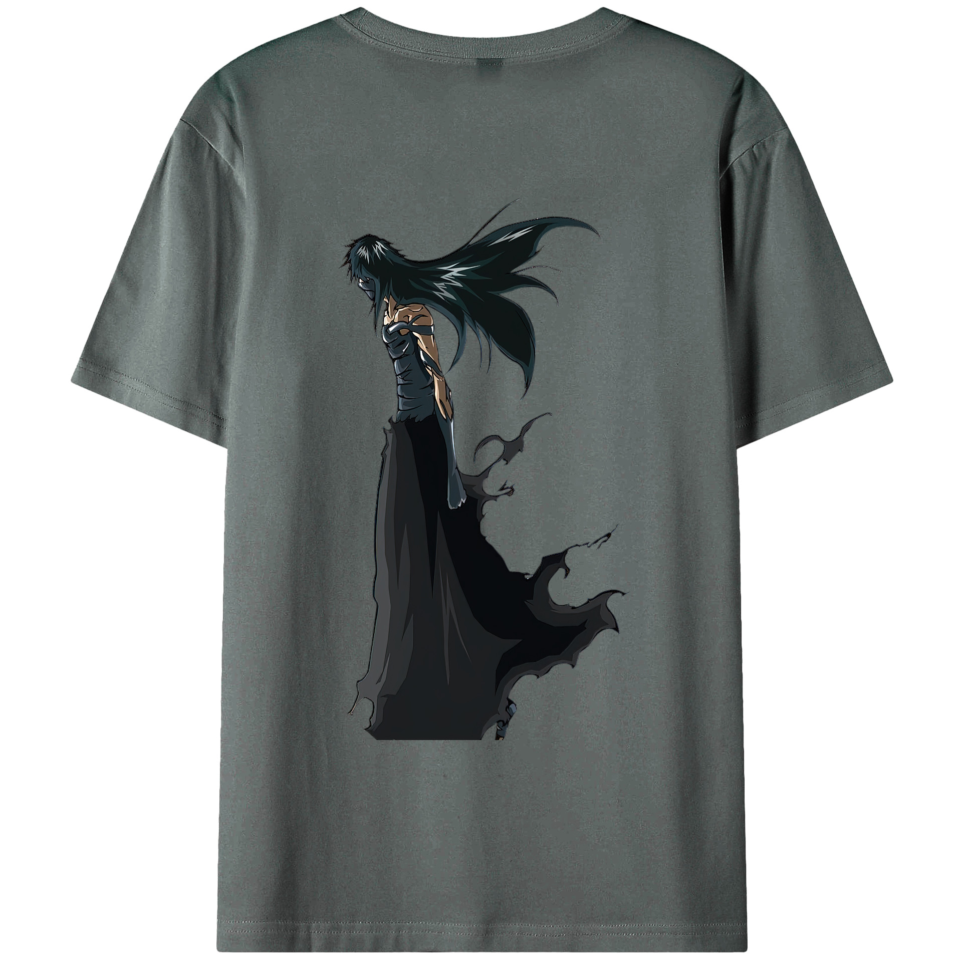 （画像用） ブリーチ 黒崎一護（くろさき いちご）BLEACH Kurosaki Ichigo 綿100％ メンズ半袖Tシャツ（バックプリント） 通気性